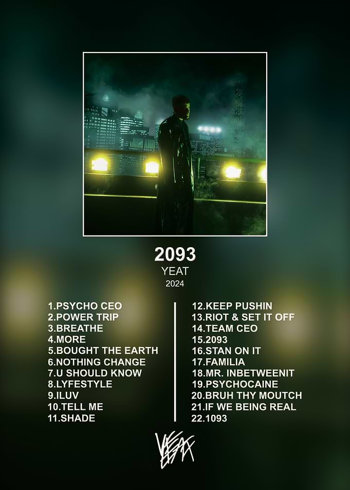 Yeat 2093 Album Tracklist Poster