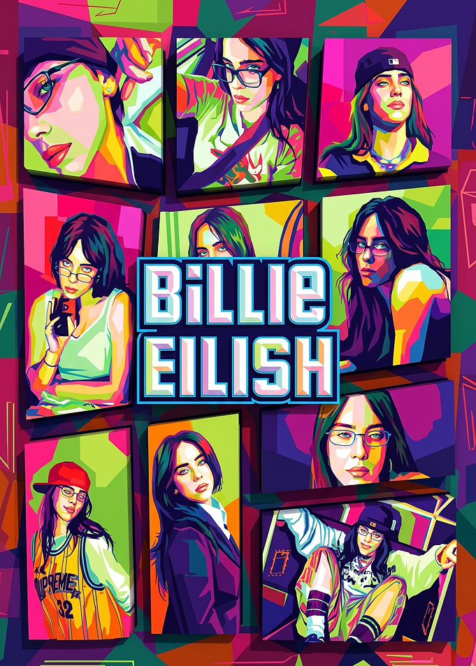 Billie Eilish Pop Art Collage Poster