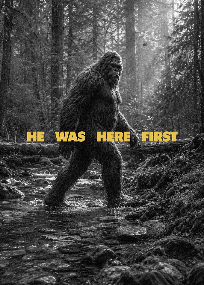 Bigfoot He Was Here First Poster