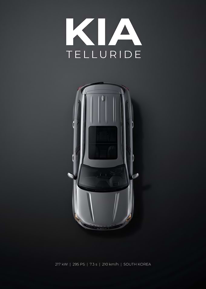 Kia Telluride Top-Down View Poster
