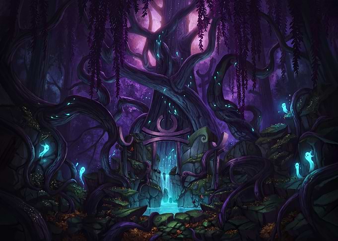 Enchanted Forest with Glowing Spirits