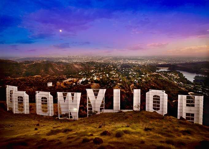 Hollywood Sign View from Behind