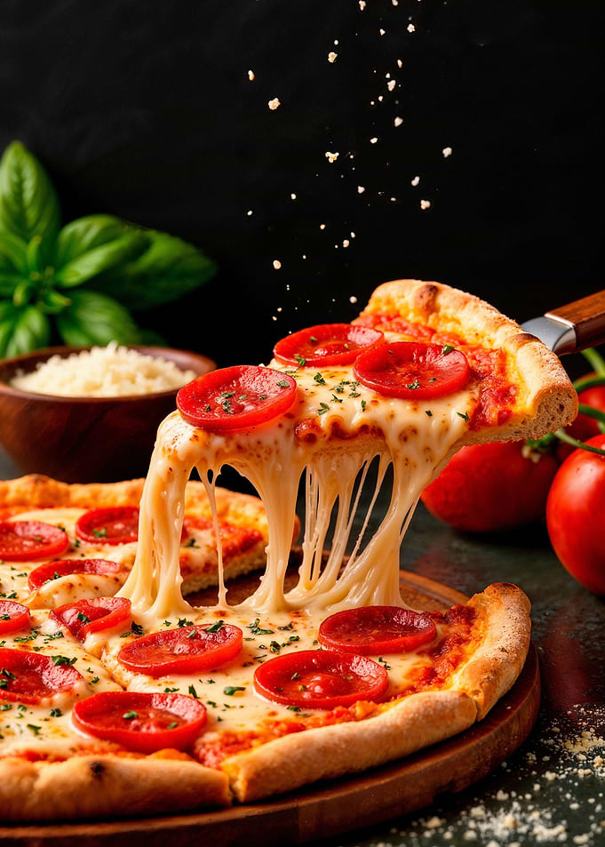 Delicious Pepperoni Pizza Slice Pull