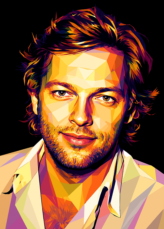 Low Poly Portrait of Brad Pitt