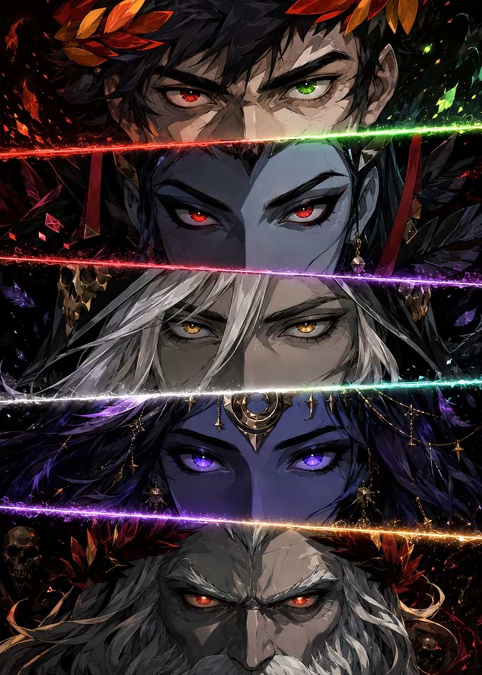 Hades Game Character Eye Collage
