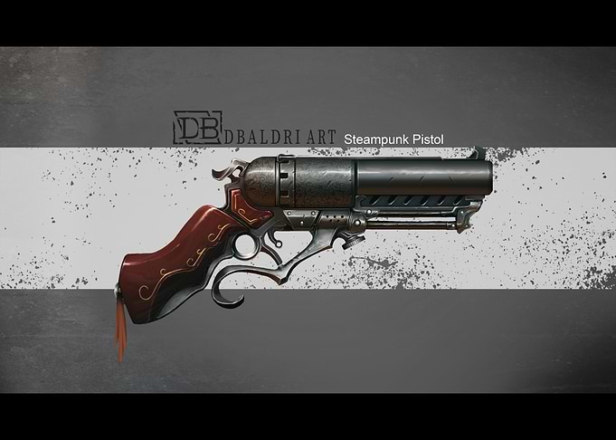 Steampunk Pistol Concept Art (NoAI)