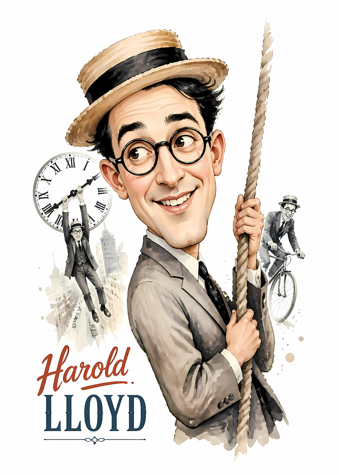 Harold Lloyd Caricature Illustration