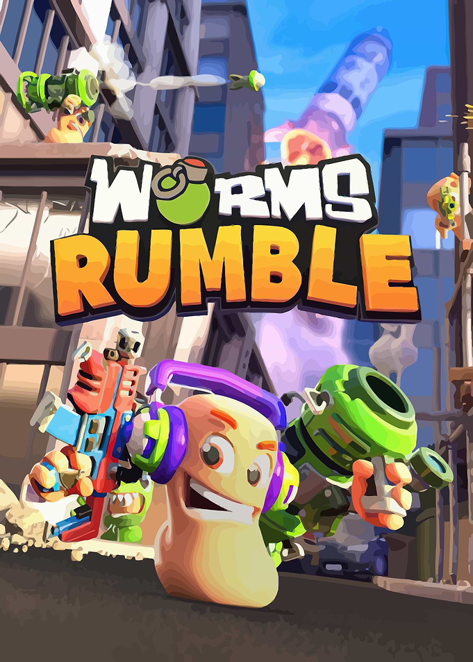 Worms Rumble Video Game Key Art