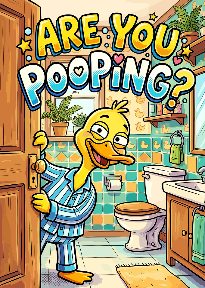 Funny Duck Bathroom Poster