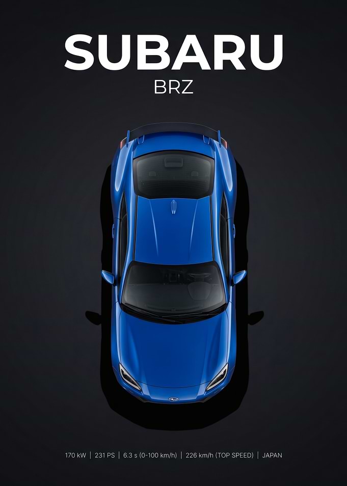 Subaru BRZ Minimalist Car Poster