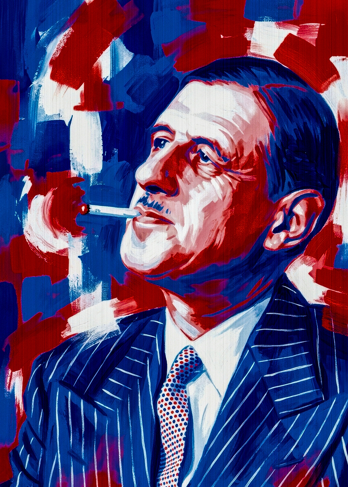 Charles de Gaulle Pop Art Portrait