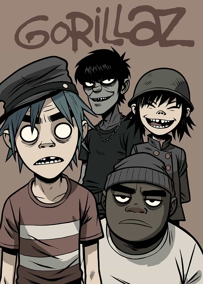 Gorillaz Band Members Illustration