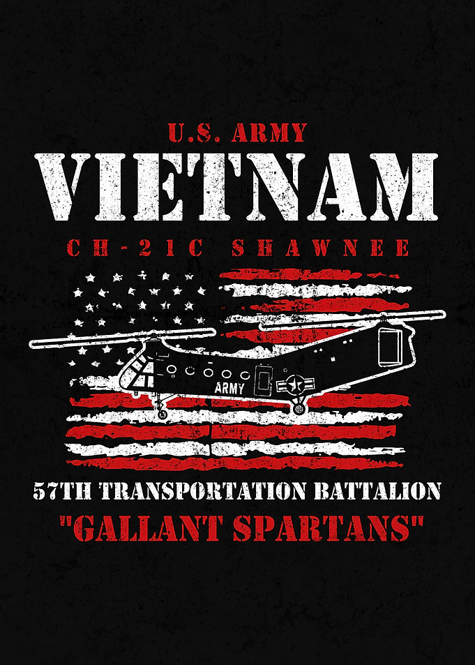 US Army Vietnam CH-21C Shawnee Helicopter Veteran Tribute Art