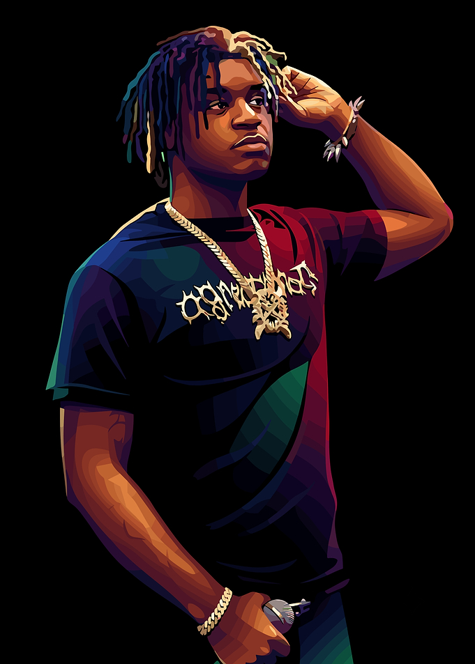Stylized Portrait of a Ken Carson Rapper