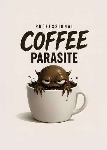 Professional Coffee Parasite Funny Monster Coffee Poster.