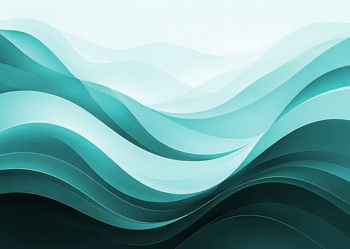 Abstract Teal Wave Background