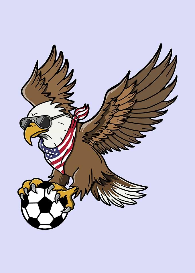 Cool American Eagle Soccer Mascot