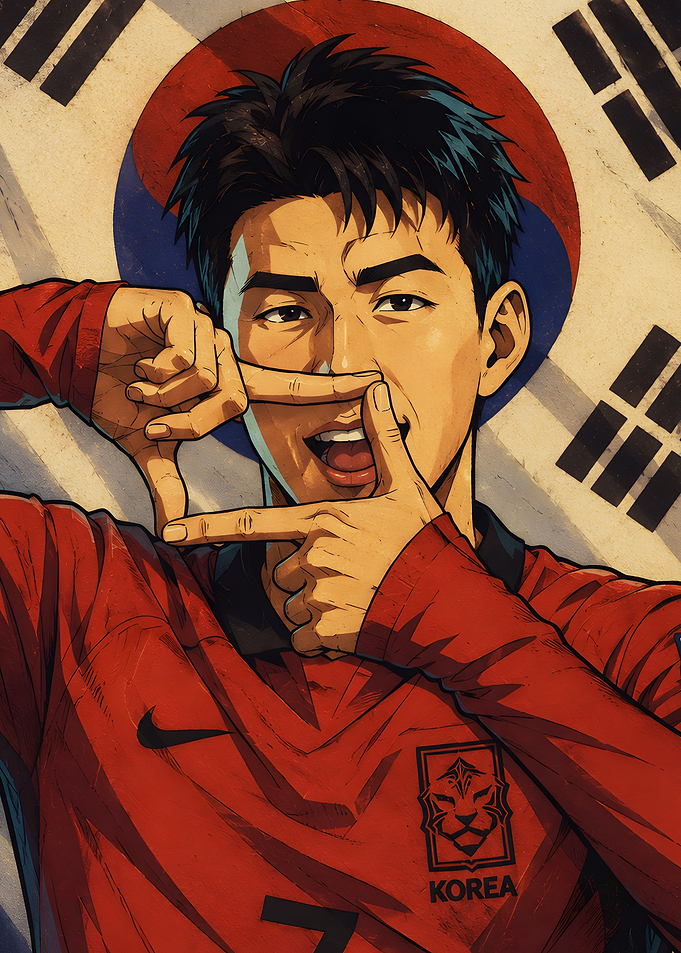 Son Heung-min South Korea Soccer Portrait