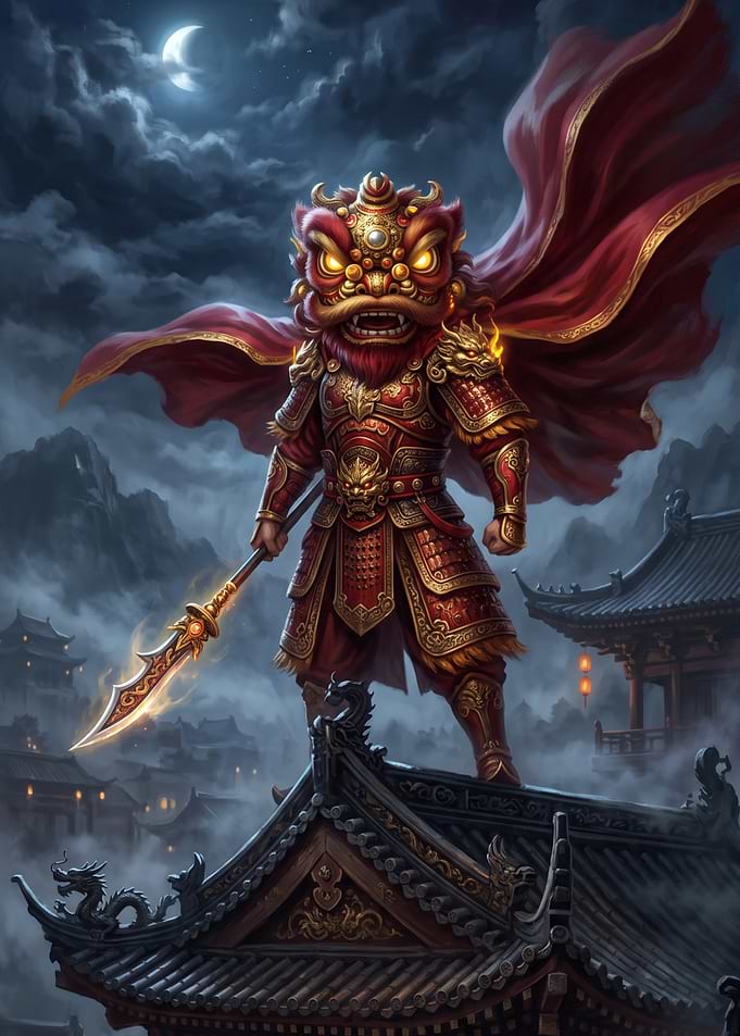 Warrior in Lion Dance Armor
