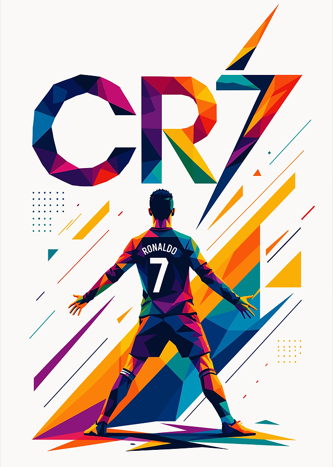 Cristiano Ronaldo CR7 Geometric Art Poster