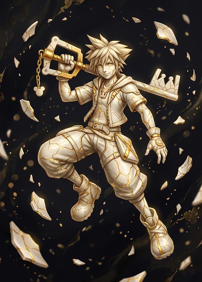 Sora Kingdom Hearts Kintsugi Statue
