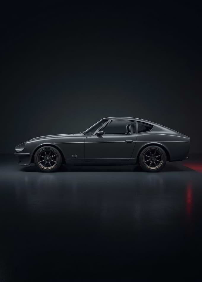 Dark Grey Datsun 240Z Profile