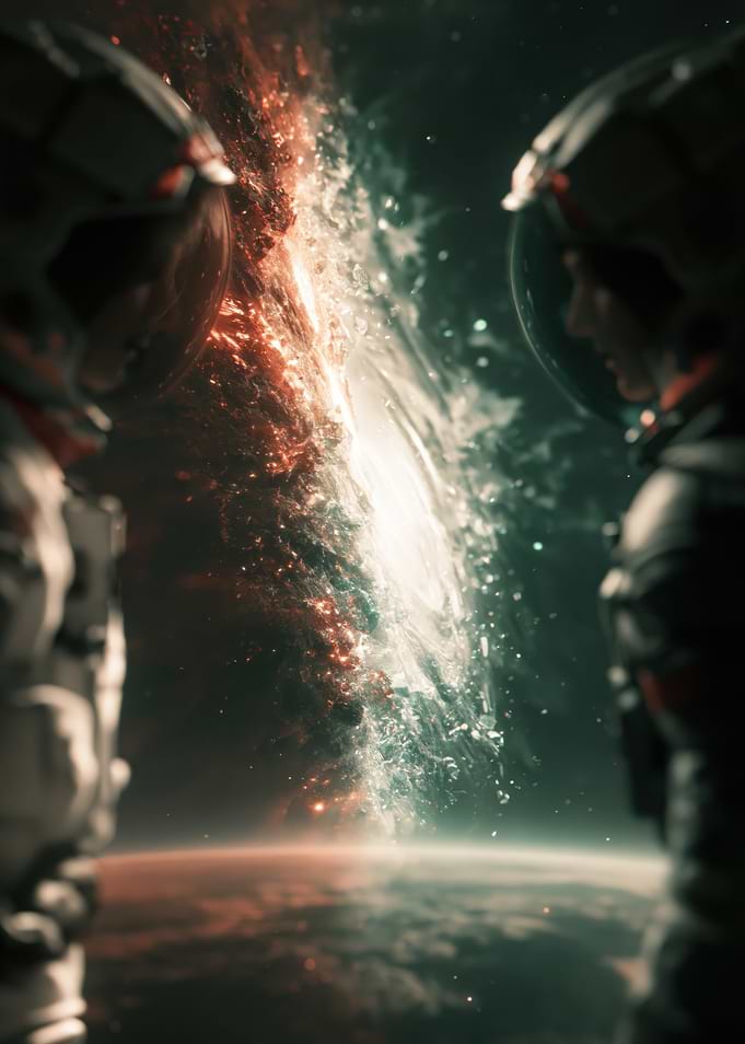 Astronauts Facing a Cosmic Rift