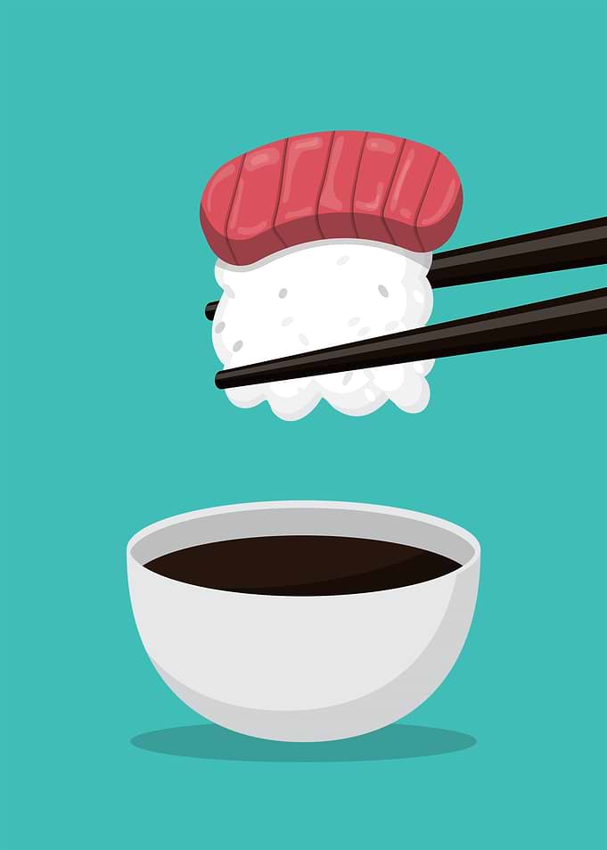 Tuna Nigiri Sushi with Soy Sauce