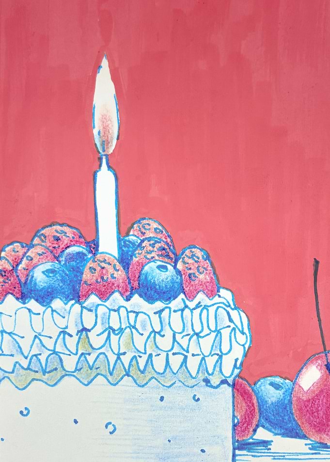 Hand-Drawn Birthday Cake