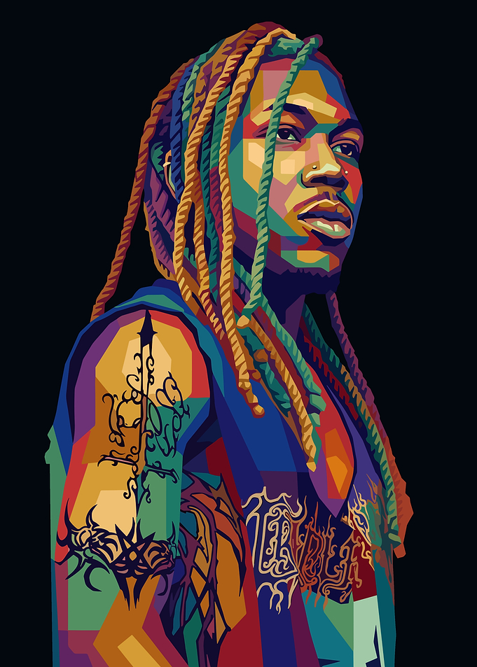 Colorful Pop Art Portrait of Destroy Lonely Rapper