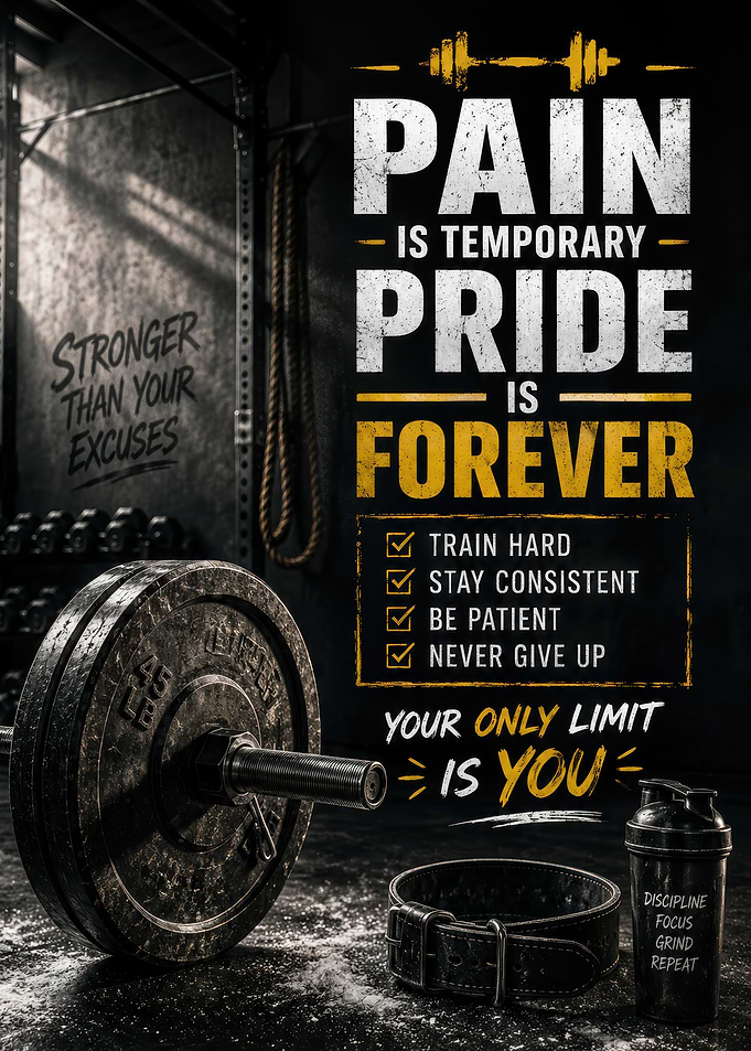 Motivational Gym Workout Poster