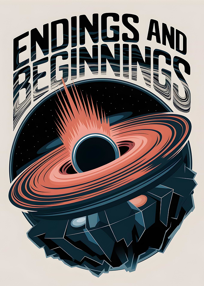 Endings and Beginnings Space Poster