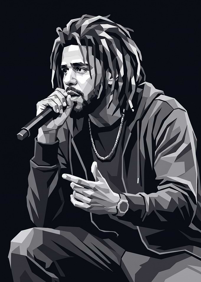 J. Cole Low Poly Portrait