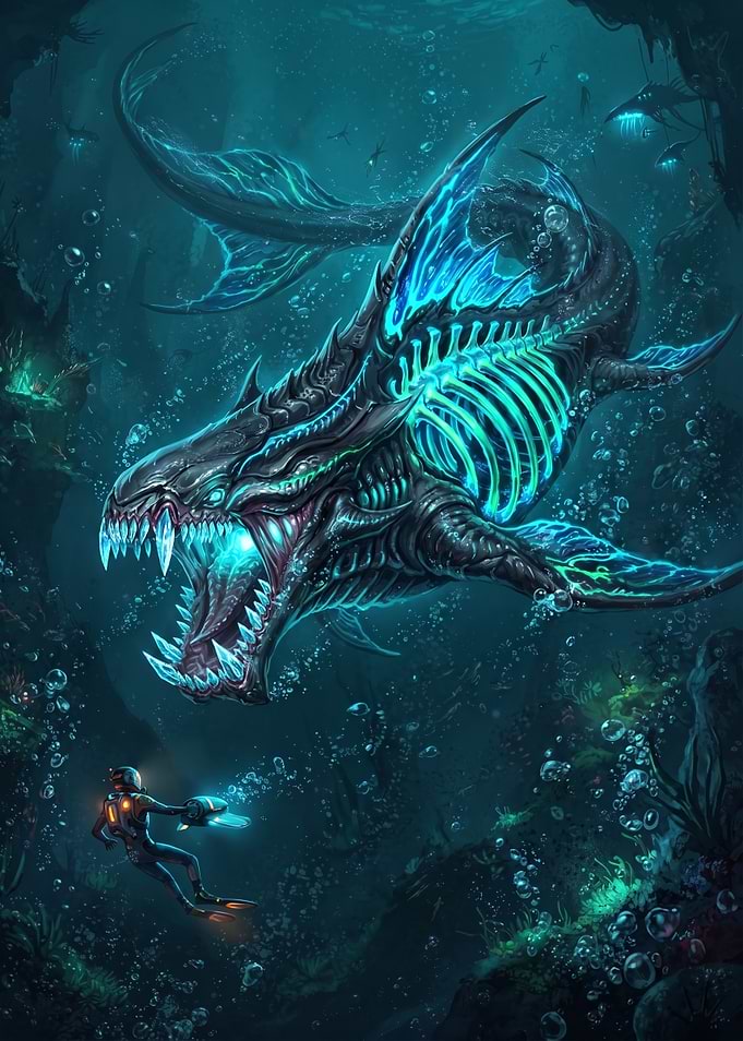 Subnautica Reaper Leviathan Encounter