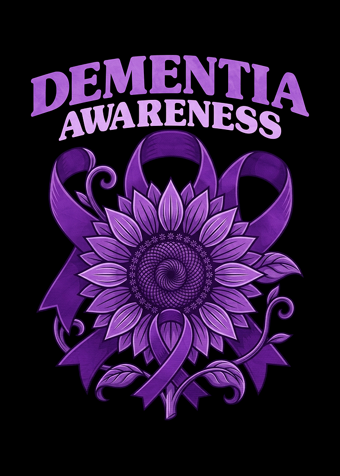 Dementia Awareness Purple Sunflower Ribbon