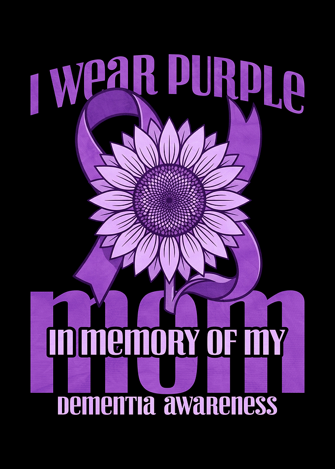 Dementia Awareness Purple Sunflower Memorial Design