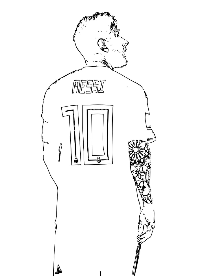 Lionel Messi Line Art Illustration
