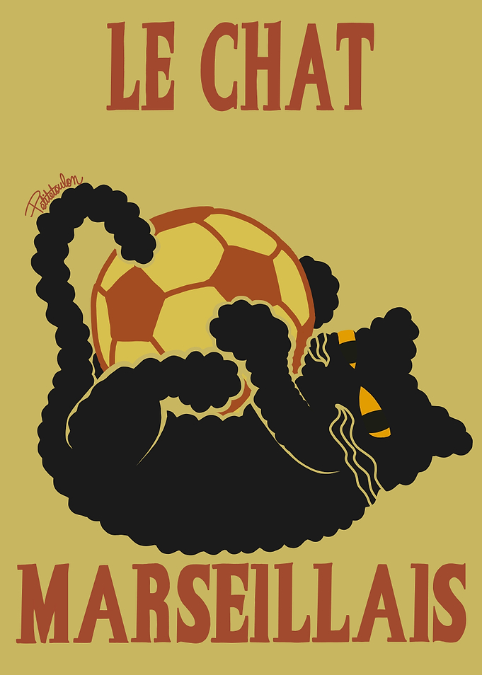 Le Chat Marseillais Soccer Poster