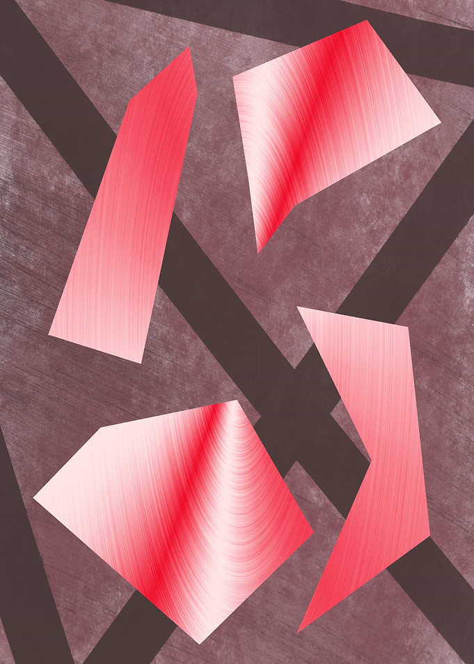 Abstract Geometric Pink and Brown Art