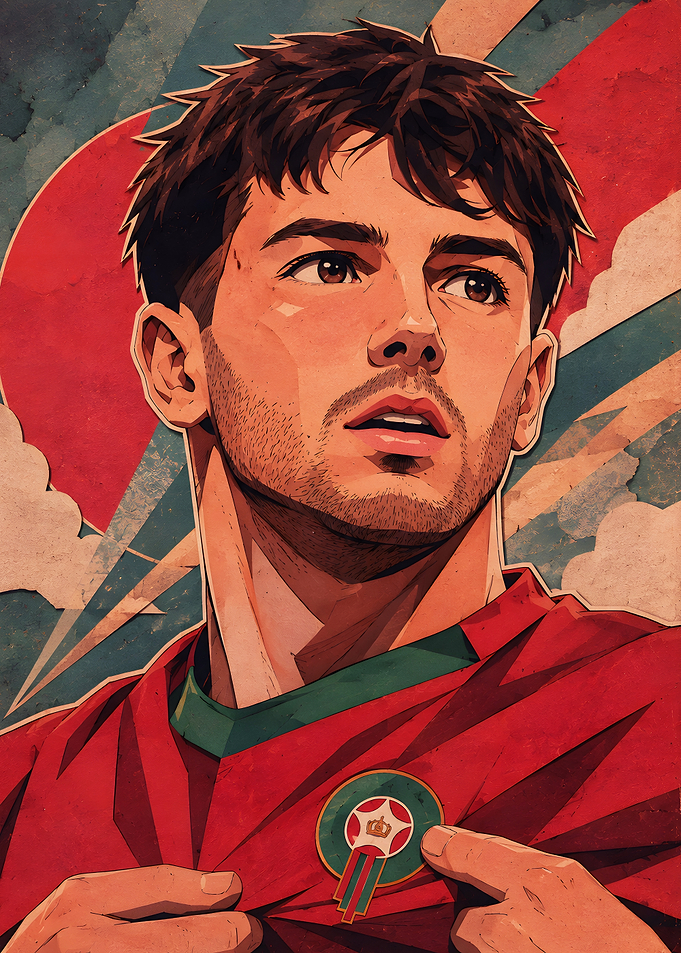 Brahim Diaz Player Portrait Illustration
