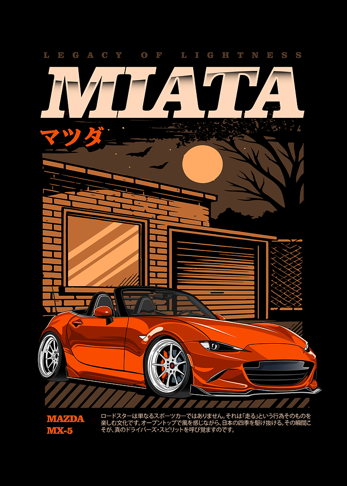 Mazda Miata MX-5 Night Illustration