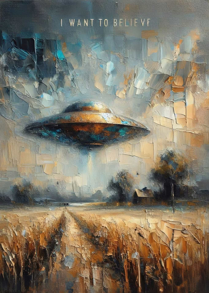 I Want To Believe UFO Painting