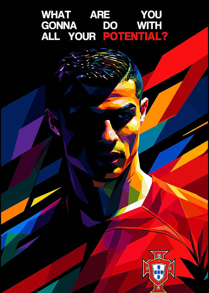 Cristiano Ronaldo WPAP Pop Art Poster