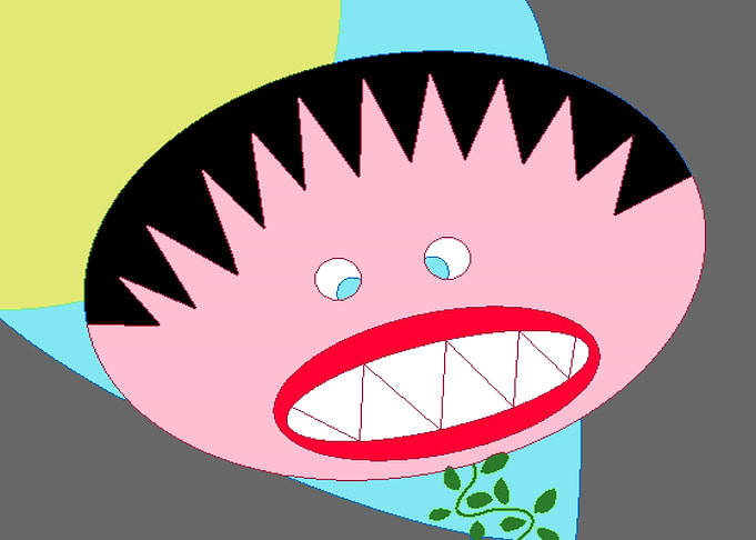 Cartoon Monster Face Digital Illustration