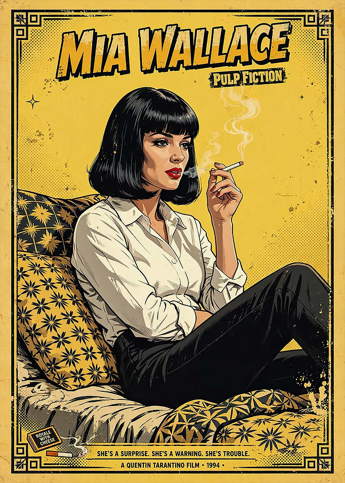 Mia Wallace Pulp Fiction Poster
