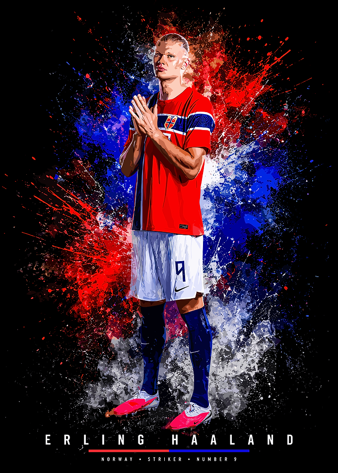 Erling Haaland Norway Soccer Poster