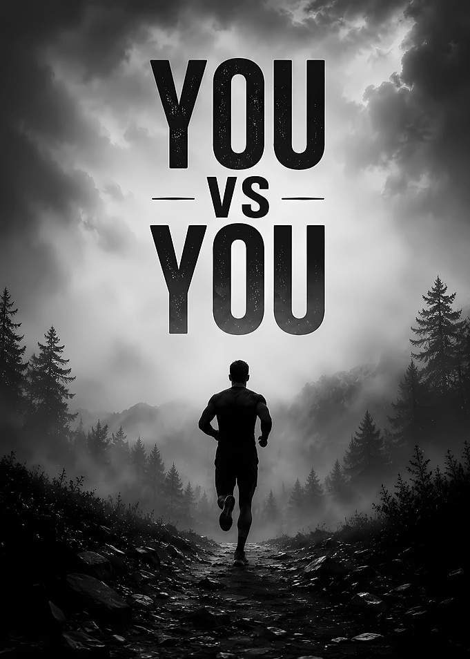 You vs You Motivational Running Poster