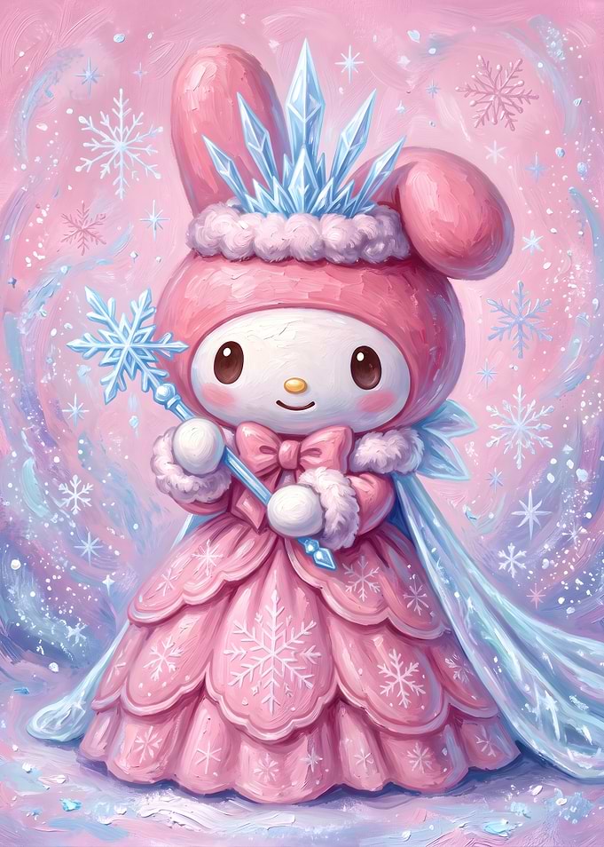 My Melody Winter Princess Illustration