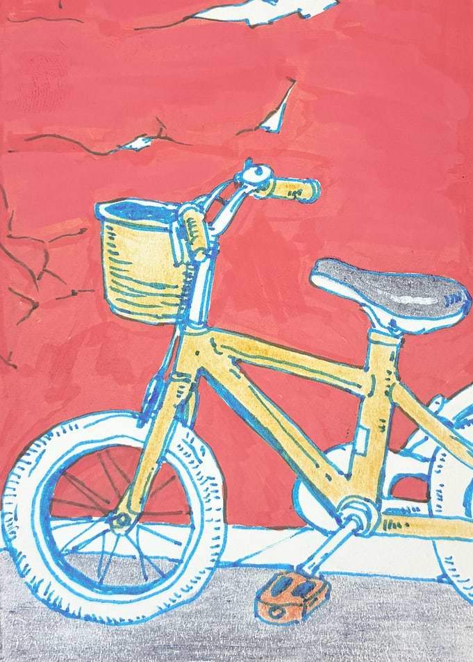 Hand-drawn illustration of a bicycle