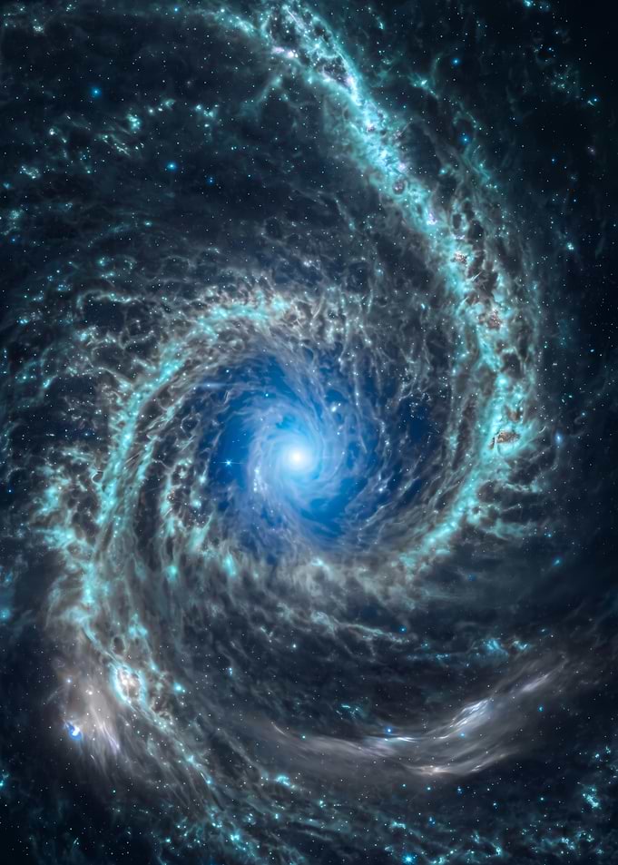 Glowing Spiral Galaxy in Deep Space